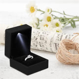 LED Lighted Ring Storage Box Jewelry Display Case Proposal Ring Storage Box