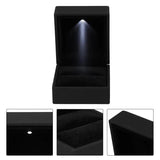 LED Lighted Ring Storage Box Jewelry Display Case Proposal Ring Storage Box