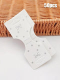 50pcs Star Bowknot Display Cards for Hair Rope Bracelet DIY Jewelry Cardboard