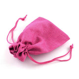 10pcs Colorful Burlap Drawstring Gift Bags, Jewelry Packaging Pouches