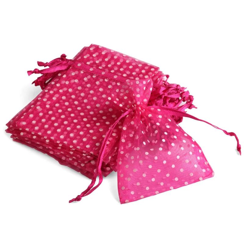 25pcs Polka Dot Drawstring Pouches for Wedding Party Jewelry Gift Bags