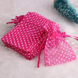 25pcs Polka Dot Drawstring Pouches for Wedding Party Jewelry Gift Bags