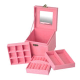 3 Layer Jewelry Box Mirrored Display Organizer Mini Chest Holder