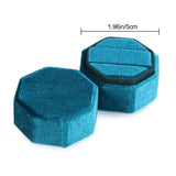 Octagonal Velvet Jewelry Box with Lid - Ring Storage Display Box