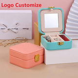 Portable Mini Jewelry Case Boxes Travel Jewelry Case Boxes PU Leather Storage Ea