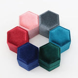 DoreenBeads Hexagon Velvet Jewelry Box