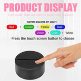Acrylic Night Light Base 3D LED Lamp Base USB Touch Remote Control 7 Color