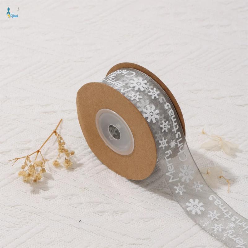 25mm Print Snowflake Christmas Ribbon DIY Gift Wrap Accessories