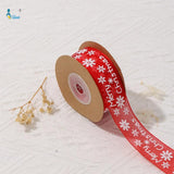 25mm Print Snowflake Christmas Ribbon DIY Gift Wrap Accessories