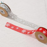 25mm Print Snowflake Christmas Ribbon DIY Gift Wrap Accessories