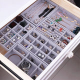 Stackable Velvet Jewelry Display Tray Case