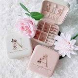 Personalized Leather Jewelry Box Zipper Case