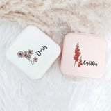 Personalised Birth Month Flowers Jewellery Box