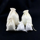 50Pcs Natural Burlap Wedding Candy Cookies Pouch Drawstring Bags