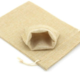 50Pcs Natural Burlap Wedding Candy Cookies Pouch Drawstring Bags