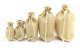 50Pcs Natural Burlap Wedding Candy Cookies Pouch Drawstring Bags
