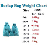 50Pcs Natural Burlap Wedding Candy Cookies Pouch Drawstring Bags
