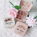 Personalised Floral Flower Frame Jewellery Case Travel Jewelry Box