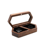 Walnut Wooden Jewelry Box Ring Storage Large Earring Holder Display