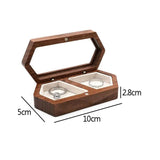 Walnut Wooden Jewelry Box Ring Storage Large Earring Holder Display