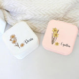 Birth Flower Jewelry Box Travel Case