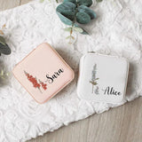 Birth Flower Jewelry Box Travel Case