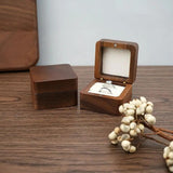 Wooden Wedding Ring Storage Box Jewelry Holder