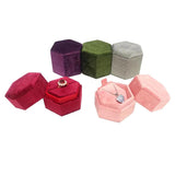 Hexagon Velvet Ring Box for Wedding Ceremony Engagement