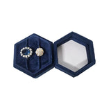 Hexagon Velvet Ring Box for Wedding Ceremony Engagement