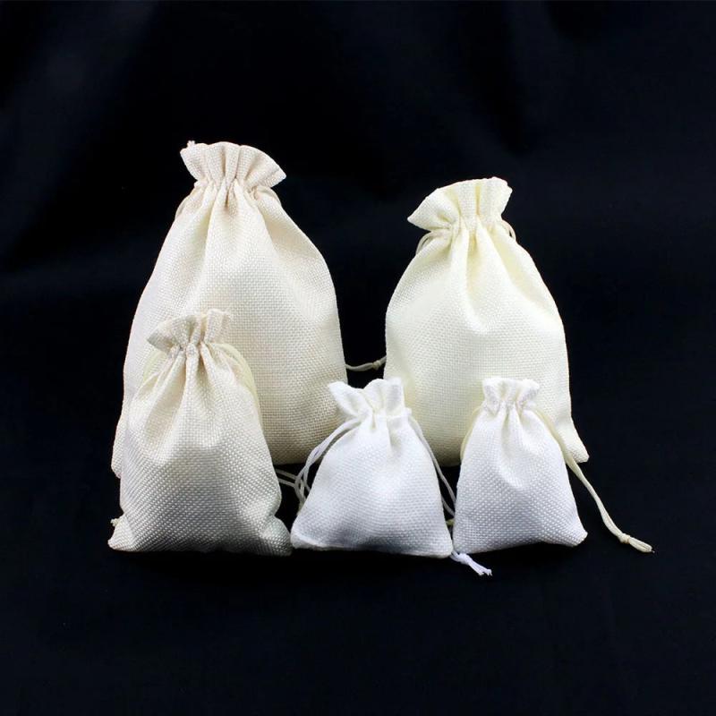 Eco Drawstring Wedding Candy Cookie Pouch 50Pcs/Lot Natural Burlap Gift Bag