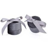 Velvet Ring Display Jewellery Box Round Bow Wedding Earrings Pendants Gift
