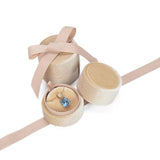 Velvet Ring Display Jewellery Box Round Bow Wedding Earrings Pendants Gift