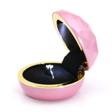 LED Lighted Wedding Ring Pendant Earring Case Jewelry Display Box