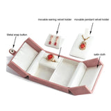 Velvet Faux Suede Double Open Jewelry Set Box
