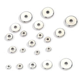 50pcs Flat Round Spacer Beads Stainless Steel DIY Bracelet Jewelry Accessories