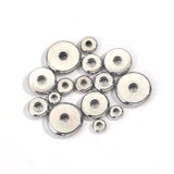 50pcs Flat Round Spacer Beads Stainless Steel DIY Bracelet Jewelry Accessories