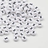 100pcs 4x7mm Acrylic Letter A-Z Beads Round Flat Loose Beads