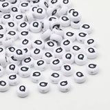 100pcs 4x7mm Acrylic Letter A-Z Beads Round Flat Loose Beads