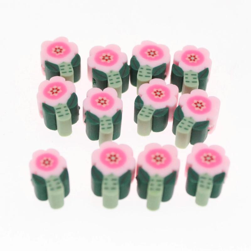 3D Flower Clay Spacer Beads Polymer Clay Jewelry Making DIY Accessories 10mm
