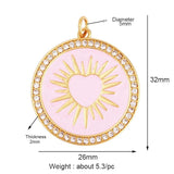 Enamel Heart Charm Neon Pink Pendant Oil Dropped