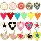 Enamel Heart Charm Neon Pink Pendant Oil Dropped