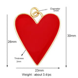 Enamel Heart Charm Neon Pink Pendant Oil Dropped
