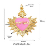 Enamel Heart Charm Neon Pink Pendant Oil Dropped
