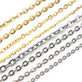 5M Stainless Steel Squash Cross Necklace Chains, DIY Jewelry Findings