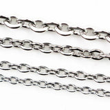 5M Stainless Steel Squash Cross Necklace Chains, DIY Jewelry Findings