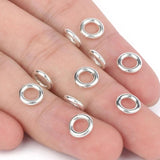 50pcs/lot 8x2mm Silver Metal Hoops Earring Wires for DIY Jewelry Making
