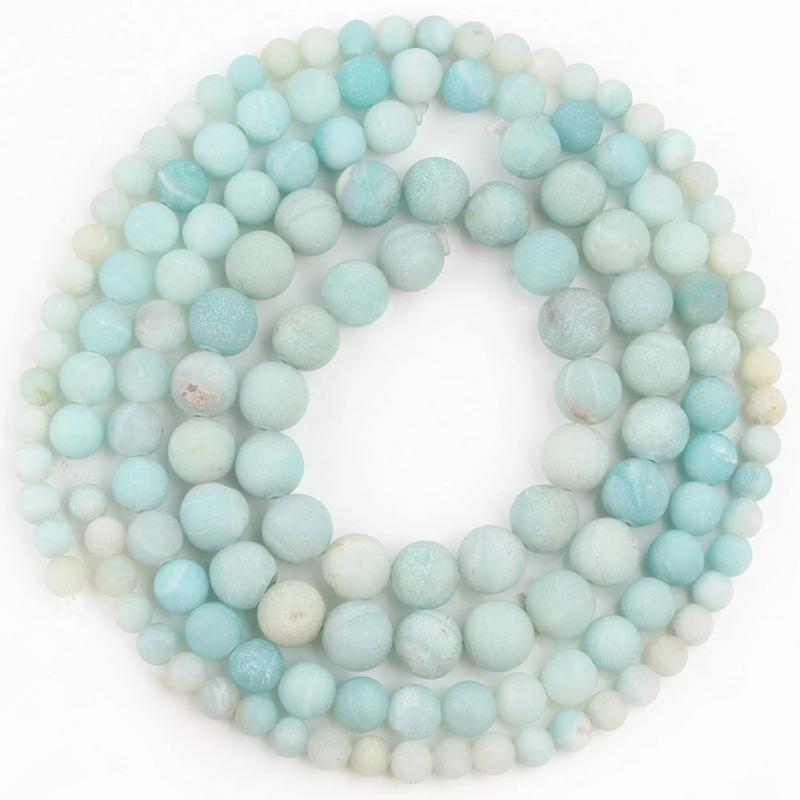 Matte Dull Polish Agates Amazonite Beads for Bracelet Making