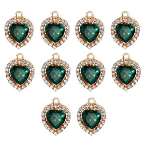 10Pcs Crystal Multicolor Heart-shaped Rhinestones DIY Jewelry Set