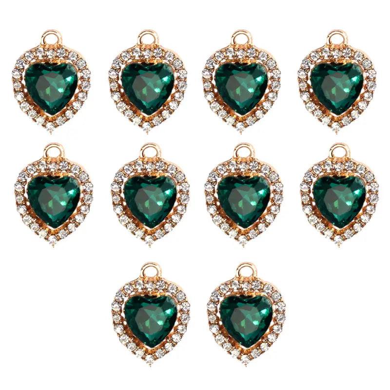 10Pcs Crystal Multicolor Heart-shaped Rhinestones DIY Jewelry Set