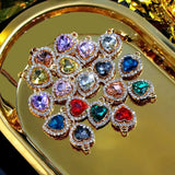 10Pcs Crystal Multicolor Heart-shaped Rhinestones DIY Jewelry Set